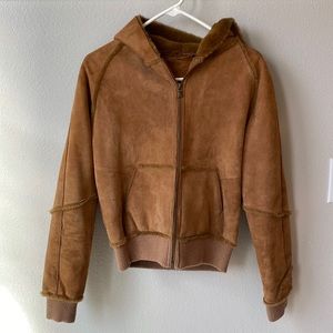 Chestnut UGG faux fur Bomber jacket (Small)